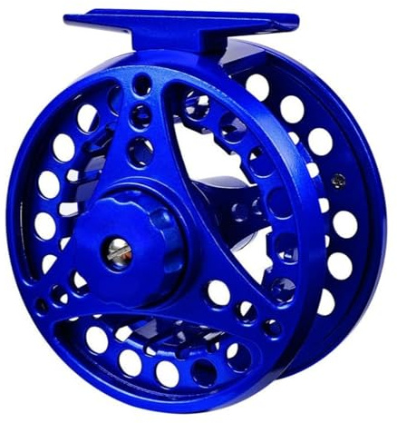 KATITFENXK Fliegenfischenrolle Fliegenfischen Rolle Vollmetall Fliegenrolle Vorwerfrolle Eisfischenrolle Große Angelschnurrolle aus Aluminium, 1:1 Übersetzung, 2+1BB Lager