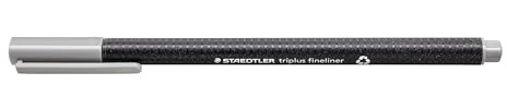 STAEDTLER 334-82 Triplus Fineliner Superfine Pen, 0.3mm Line Width - Light Grey (Box of 10)