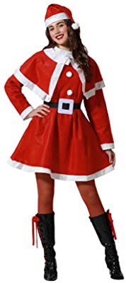 Atosa déguisement mère noël adulte femme rouge avec cape M