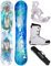 Airtracks Damen Snowboard-Set Freestyle Freeride Glam Lady Flat Rocker 150 + Snowboard Bindung Master W + Snowboardboots Star W 38 + Sb Bag