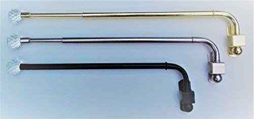 THE CARTERET TRADING COMPANY EXTENDABLE DORMER WINDOW DRAPERY ARM - Dormer Rod - BLACK