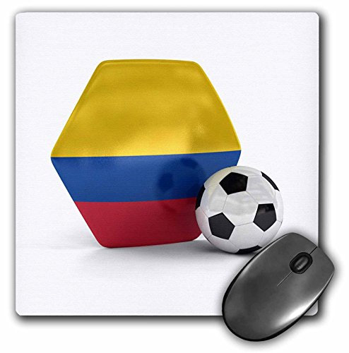 3dRose mp_181896_1 8 x 8 Colombia Soccer Ball Mouse Pad