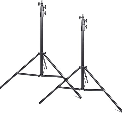 2 Sets Heavy Duty Studio Light Stand 260cm Air Cushioned Tripod Light Stand, for Camera Flash Strobe Softbox and Other Photography Studio Equipments