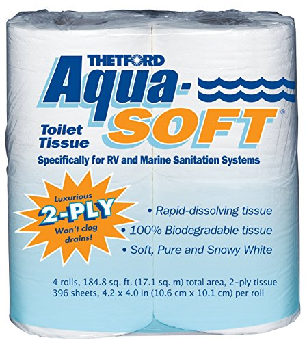 Thetford 03300 Aqua-Soft Toilettenpapier 2-lagig / 4er Pack (6 Stück)