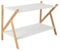 elbmöbel Schuhregal aus Bambus 45 x 70 x 32 cm Schuhschrank mit 2 Ablagen Schuhablage für 8 Paar Schuhe als Schuhständer und Schuhaufbewahrung aus Holz stabiles Regal, Natur und weiß