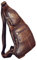 Xieben Leder Schultertasche Sling Brusttasche Crossbody Pack für Herren Damen Reisen Draussen Beiläufig Schulter Tasche Pack Rucksack Tagesrucksack Kaffee