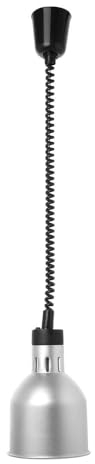 HENDI Lampe chauffante Suspendue, réglable en Hauteur, cylindrique, Lampe de Cuisine Thermique pour réchauffer Les Aliments, Lampe Infrarouge, 230V, 250W, Ø175x(H) 250mm, Aluminium, Argent