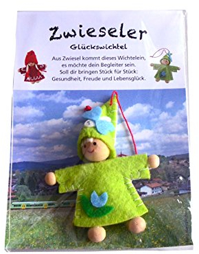 Wegmann Zwieseler Glückswichtel aus Holzzwerg mit Glücksspruch 15 x 10.5 x 2.7 cm Bunt