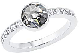 s.Oliver Ring Edelstahl Damen Ringe, mit Kristall, Silber, Kommt in Schmuck Geschenk Box, 2026152