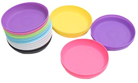 Hemoton 20 Packs of 3.5 Inch Plant Saucers, Round Plastic Plants Pot Saucer, Garden Saucers Plant Pot Saucer Office Small Pots Saucer Balcony Pot Drip Trays for Indoor & Outdoor (Random Color)
