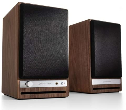 Audioengine HD4 Wireless Speaker Bluetooth | Bookshelf Speakers | 120W Powered Stereo Speakers | 24-bit DAC | Placage en Bois véritable