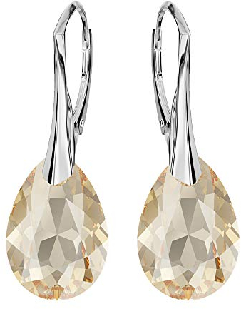 Panda-Jewellery Ohrringe aus 925er-Sterlingsilber mit Kristallen von Swarovski – Birne – Goldener Schatten – Ohrhänger für Damen – Schöner Schmuck für Mädchen mit Geschenkbox