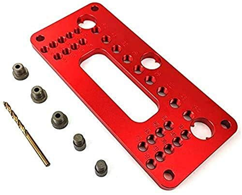 Auoeer Tools Aluminum Alloy Pocket Hole Jig Set Wardrobe Door Cabinet Positioner Handle Punch Locator Drill Guide Sleeve Drill bit Set