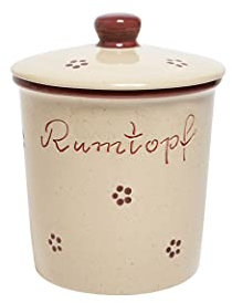 Steinzeug-Schmitt Rumtopf Rubin ohne Henkel (Inhalt 5 Ltr. - Rote Blümchen)