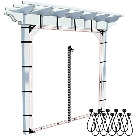 WYYZH Terrassenvorhang Transparent Planenvorhang mit Bungee-Seile Transparenter Vorhang Outdoor mit Reißverschluss Staubdicht Regenfest Größe 67 (Color : A, Size : 1.9x2.2m/6.23x7.22ft)