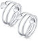 Jeracol Kupfer Magnetringe für Frauen Männer,2 Stück 99% reines Kupfer magnetische Kupferringe mit starken Magneten,verstellbare ring mit einer Geschenkbox(Silber)
