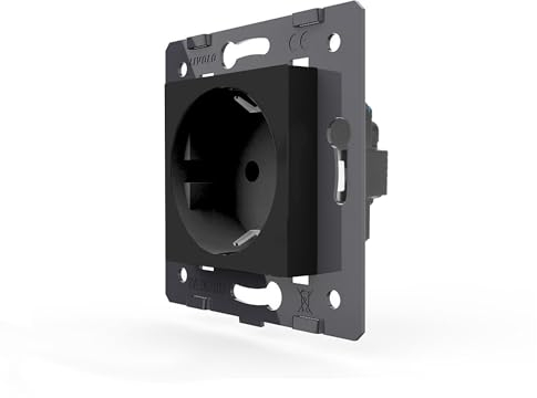 LIVOLO Steckdose Steckdosen Modul Stecker Wandsteckdose VDE für Glasrahmen in Schwarz