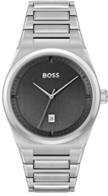 BOSS Analog Quarzuhr für Herren mit Silbernes Edelstahlarmband - 1513992