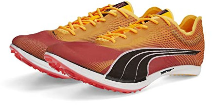 PUMA Unisexo Regular Long Distance Zapatillas con Clavos para Pista y Campo Evospeed Distance Nitro Elite 40 Sun Stream Sunset Glow Black Orange Pink