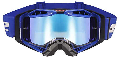 LS2 Motocross-Helm-Brille mit Pinlock, Aura-Pro-Brille, Schwarz/Blau mit Iridium-Visier