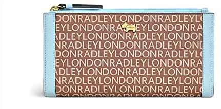 RADLEY London Chartwell - Signature Logo Responsible Large Bifold Matinee Purse for Women, Made from Caramel Water-Based Saffiano PU with Monogram Logo Print, Bifold Purse with Press Stud Fastening