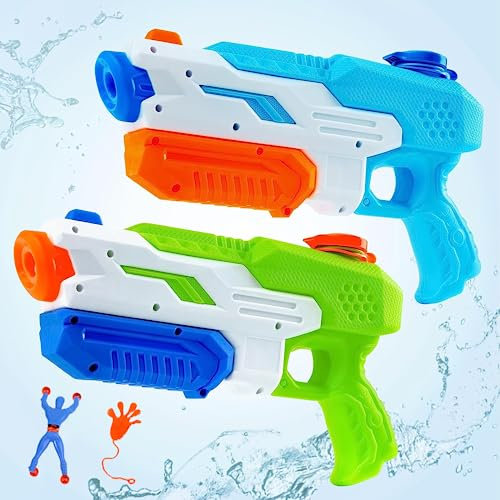 2 Pack Powerful Water Gun Kids 3-15 & Adults,Big 13inch,Water Gun Pistol Long Distance Range 35FT, Large Capacity, Water Blaster Sprinklers Squirter Summer Pool Outdoor Water Toy