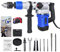 1080W SDS Rotary Hammer Drill Kit | 3-in-1 Drill - Drilling, Impact Drilling, Chiselling | 4 Joule Impact Force, 0-6 Gear Speed, 360° Rotation, Incl. 3 Drill Bits, Pointed & Flat Chisels, Case (Blue)