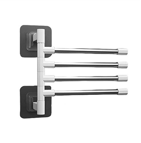 FLBT Handtuchhalter, Handtuchhalter für Badezimmer, kreative drehbare Handtuchstange, Wandmontage, Badezimmer-Handtuchhalter, Aufbewahrungsorganisator, platzsparender Handtuchhalter/Vier Kes/a Needed