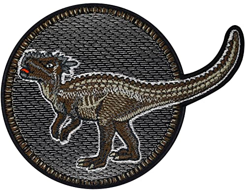 Dinosaurier Figuren Aufnäher Kinder Patch Dracorex Bild Patch zum aufnähen | Dinosaurier Bügelbilder für Textilien Kinder Flicken zum aufbügeln | 100x75mm