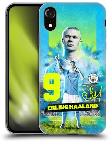Head Case Designs Officially Licensed Manchester City Man City FC Erling Haaland 2023/24 First Team Soft Gel Case Compatible With Apple iPhone XR