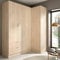 Dmora - Großer Kleiderschrank Sillara, Eckschrank für Schlafzimmer, Eckschrank, 174x91h184 cm, Eiche