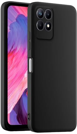HULLIN Funda de Silicona Colorida para Teléfono, Adecuada para Realme 8i / Realme Narzo 50 (4G) (6.6) - Negro