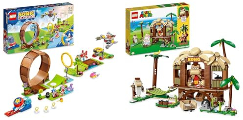 LEGO 76994 Sonic The Hedgehog Sonics Looping-Challenge in der Green Hill Zone & 71424 Super Mario Donkey Kongs Baumhaus