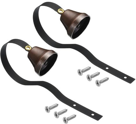 PATIKIL 2 Pcs Dog Doorbell, Fixed Metal Dog Bells for Training Dogs to Ring to go Outside, Wall Mounted Dog Door Bell Traditional Doorbell Shop Doorbell