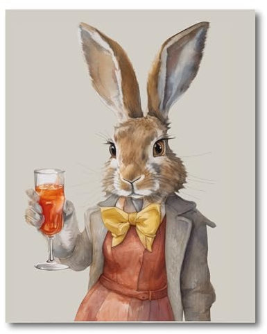 Entworfen von Lorna, Aquarell-Druck „Aperol Hare Country“, gerahmt oder ungerahmt (20,3 x 25,4 cm, ungerahmter Druck)