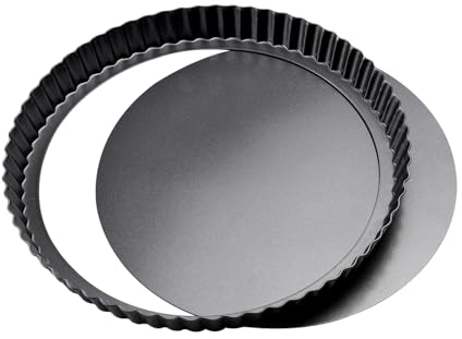 ZTVOWTO 20cm×3cm Moule Tartelette, Tartelette Ronde Moule a Tartelette, Bords Ondulés Moule à Quiche Antiadhésif