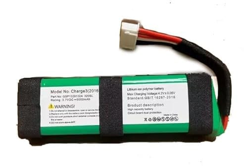 Ukkipower GSP1029102A Replacement Battery Compatible With Charge 3 2016 Speaker Music Box Battery (3.7V 6000mAh)