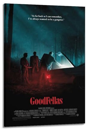 ZaMouss Filmposter GoodFellas auf Leinwand, Wandkunst, Dekoration, Wohnzimmer, Schlafzimmer, Dekoration, Poster, 30 x 45 cm, Rahmenstil