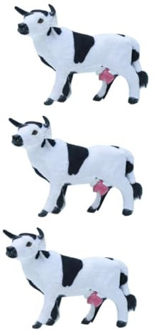 Abaodam 3 Uds Modelo De Vaca Simulada Estatua De Vaca Lechera Accesorios para Fotos En Forma De Vaca Lechera Juguetes De Animales Artificiales Adorno De Vaca Lechera Juguete De Vaca