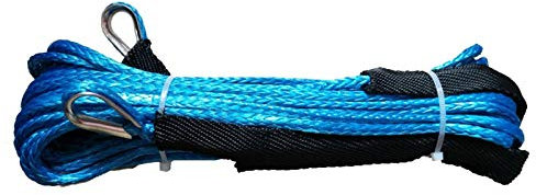 Cable de cabrestante Líneas de cabrestante sintético de 5 mm x 30 m Líneas de Plasma Cuerda de Plasma con el dedal Ambos Extremos y Gancho Gran Apariencia y Compatibilidad(Blauw)