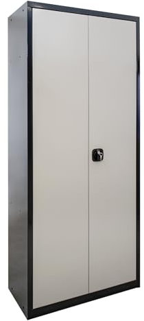 ADB Motorradschrank 192x80x37 cm, Stahlschrank für Garage, Garderobe für Motorradbekleidung Kleiderspind