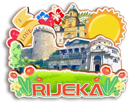 Quwsne Kühlschrankmagnet Rijeka Kroatien Dekorative Magnete Stadt Reise Souvenirs Touristengeschenke 3D klassische Sehenswürdigkeiten Handarbeit Handwerk Heimdekoration 2320