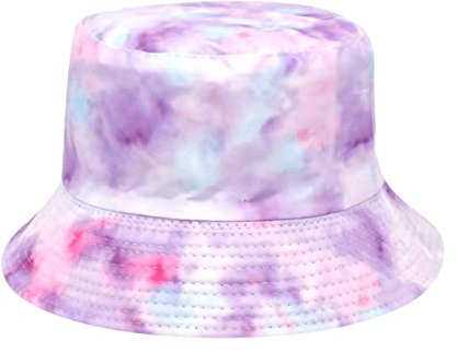 Batik-Fischerhut für Damen, doppelter Frühlings- und Sommer-Fischerhut, modischer Basin-Hut in Europa und Amerika, beliebter Sonnenschutz, Strandhut für Damen, D, Einheitsgröße