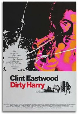 CHxdxge Dirty Harry Classic Movie Poster Poster Dekorative Malerei Leinwand Wandkunst Wohnzimmer Poster Schlafzimmer Malerei,Wandkunst Bilddruck Moderne Familienzimmer Dekor 08x12inch(20x30cm)