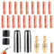 TXXATX Saldatrice a Filo Continuo Set per Ugelli Adatti Pistola a Gas MB-15AK MIG MAG Accessori 26 Pezzi 2 x Ugelli Gas 20 x Ugelli Potenza 0,6 mm 0,8 mm 1 mm 2 x Impugnatura Ugelli 2 x Isolatori