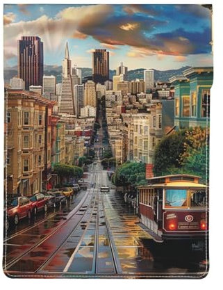 San Francisco bedruckte Laptop-Hülle, 33 cm (13 Zoll), Leder, stoßfeste Schutzhülle für Computer