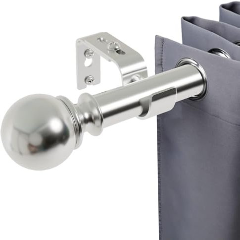 Curtain Poles For Eyelet Curtains Curtain Poles Silver Curtain Pole Includes Round Finials Rings Brackets And Fittings Set For Living Room And Bathroom