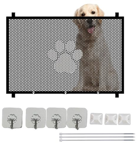 HunicandIU Rejilla de Malla para bebés, Rejilla de Seguridad retráctil, extraíble y Transpirable, para Puertas, pasillos, escaleras, terrazas