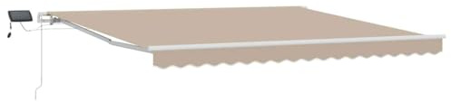 vidaXL Ausziehbare Markise Beige 400 x 300 cm Stoff und Aluminium