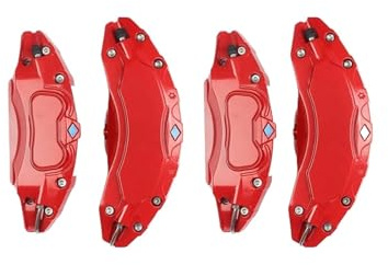 Brake Caliper Covers，Compatible For Tesla Model Y Juniper 2025 2026 Accessories Set Of 4 With Decals(not For The Model Y 2019-2024)(Red)